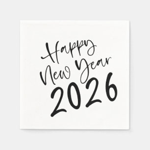 Happy New Year 2026 Script Napkins