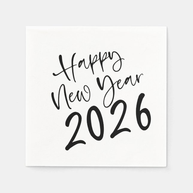 Happy New Year 2026 Script  Napkins (Front)