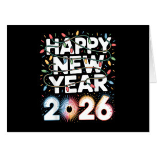 Happy New Year 2026 Sparkle Shirt for Women Card
