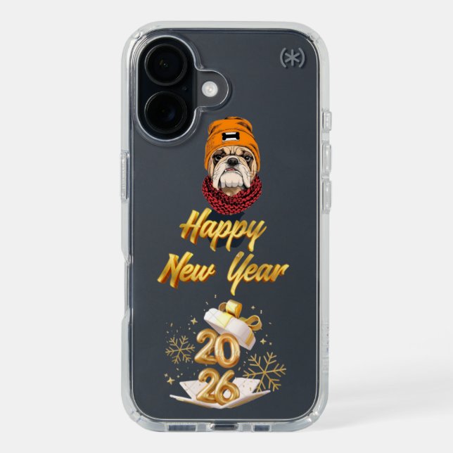 happy new year 2026 speck iPhone case (Front (Black))