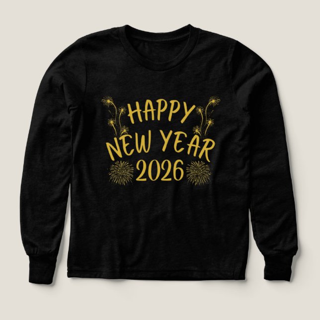 Happy New Year 2026 Tri-Blend Shirts (Design Front)