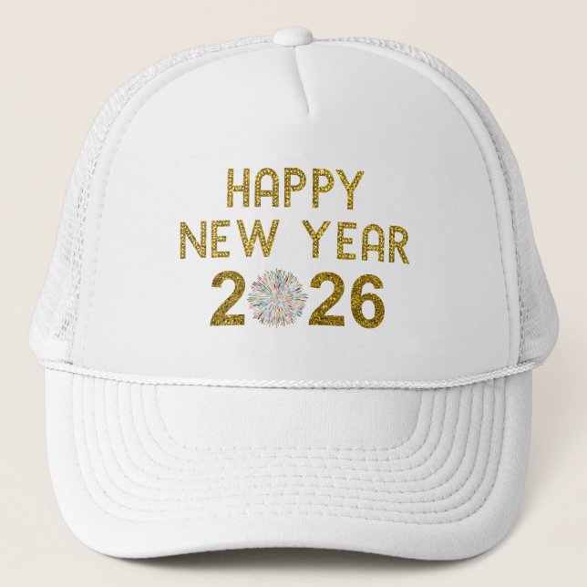 Happy New Year 2026 Trucker Hat (Front)
