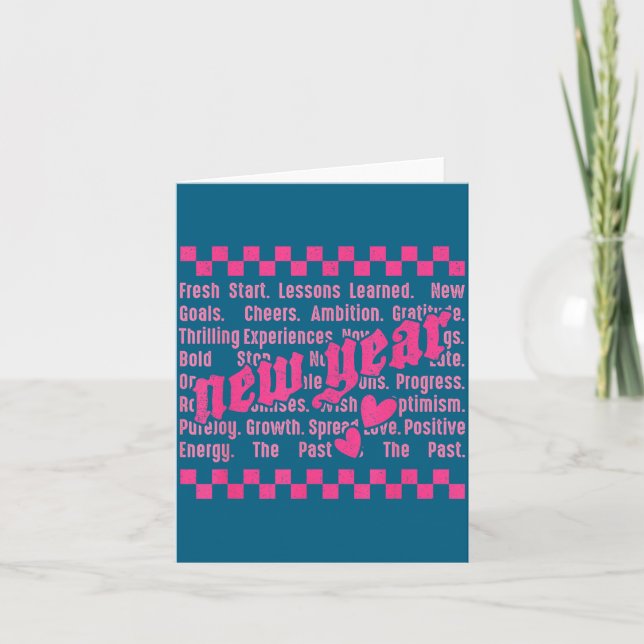 Happy New Year 2026 Words Family Matching New Year Card (Front)