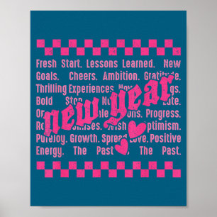 Happy New Year 2026 Words Family Matching New Year Poster