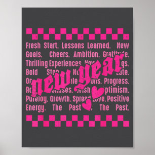 Happy New Year 2026 Words Family Matching New Year Poster