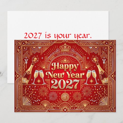 Happy New Year 2027 Celebration Card
