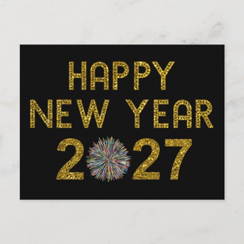 Happy New Year 2027 Postcard