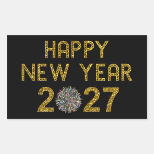 Happy New Year 2027 Rectangular Sticker
