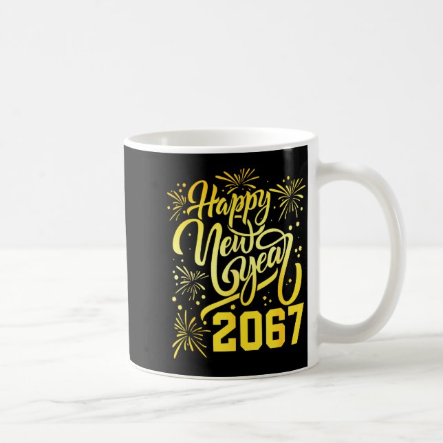 Happy New Year 2067 Funny 67 Six Seven Meme New Ye Coffee Mug (Right)