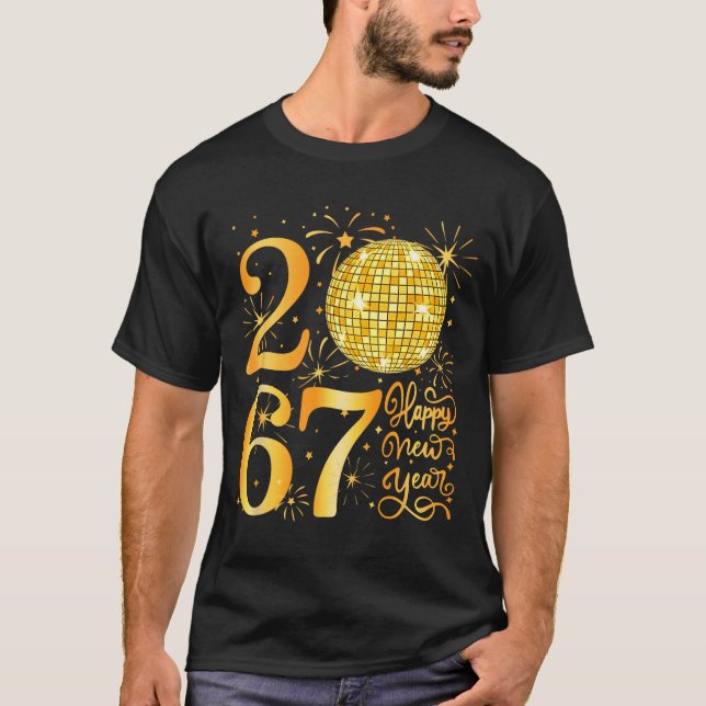 Happy New Year 2067 Funny 67 Six Seven Meme New Ye T-Shirt (Front)