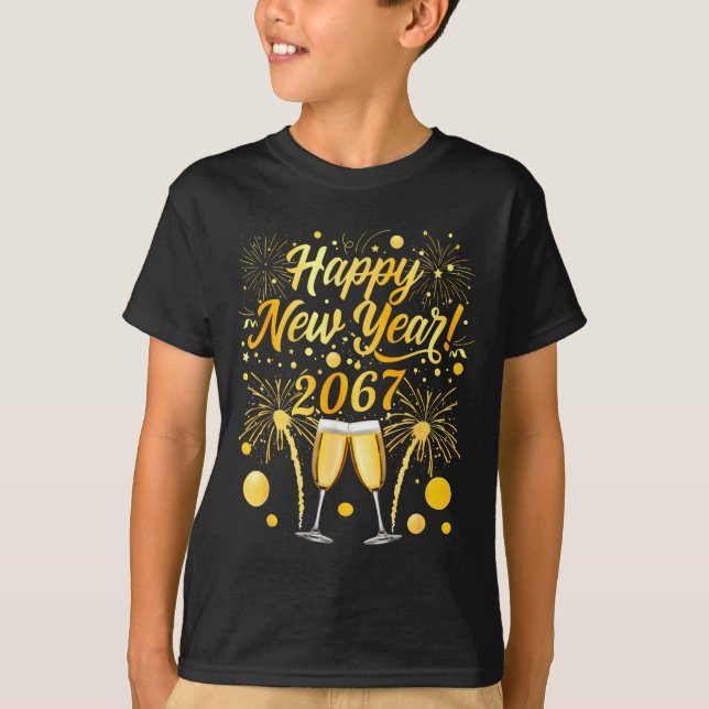 Happy New Year 2067 Funny 67 Six Seven Meme New Ye T-Shirt (Front)