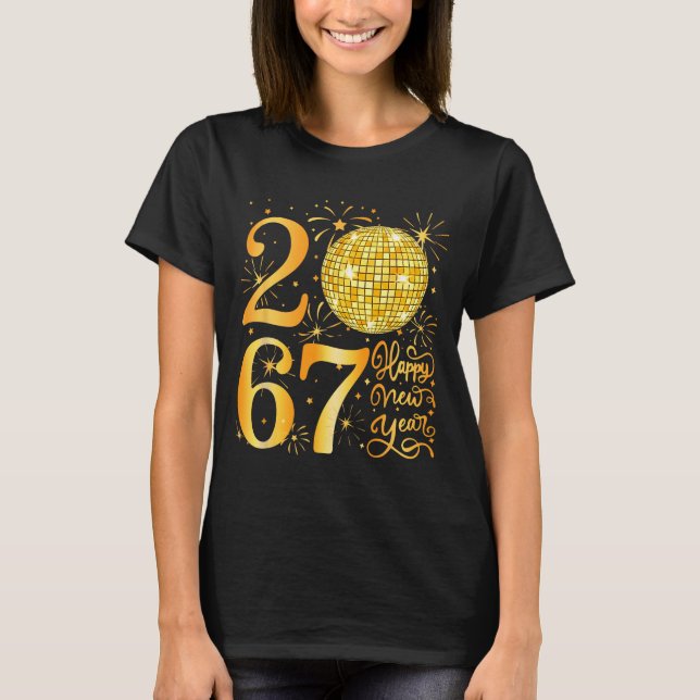 Happy New Year 2067 Funny 67 Six Seven Meme New Ye T-Shirt (Front)