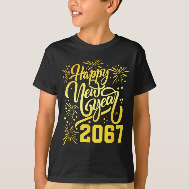Happy New Year 2067 Funny 67 Six Seven Meme New Ye T-Shirt (Front)