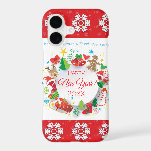 Happy New Year 20XX & Christmas Characters iPhone 17 Case