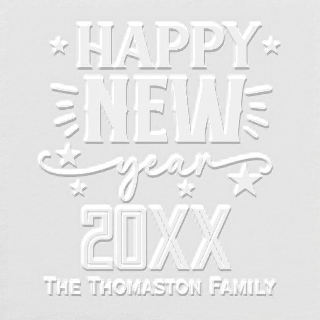 Happy New Year 20XX Family / Company Name Embosser (Design)