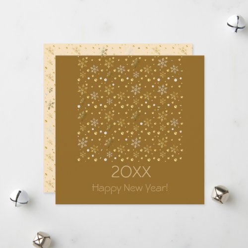 Happy New Year 20XX  Gold Christmas Decoration Holiday Card