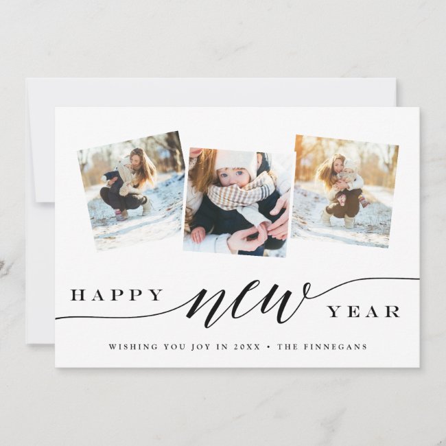 Happy New Year 3 Photo Collage Card