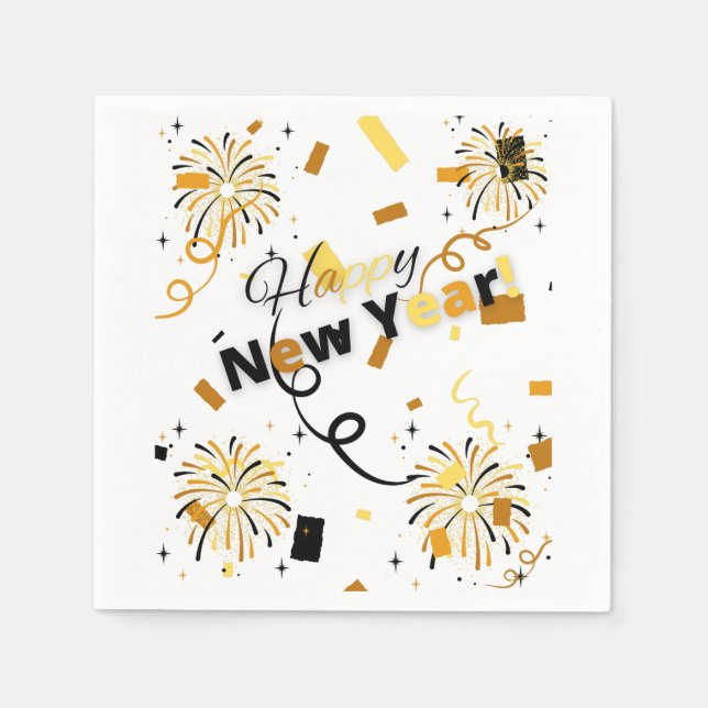 Happy New Year 3 Ply Napkins (Front)