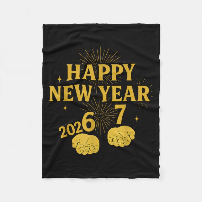 Happy New Year 67 Meme – Funny 2026 Celebration Pa Fleece Blanket (Front)