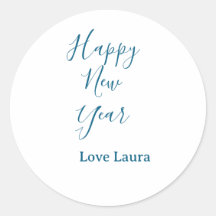 Happy new year add name love blue simple minimal h