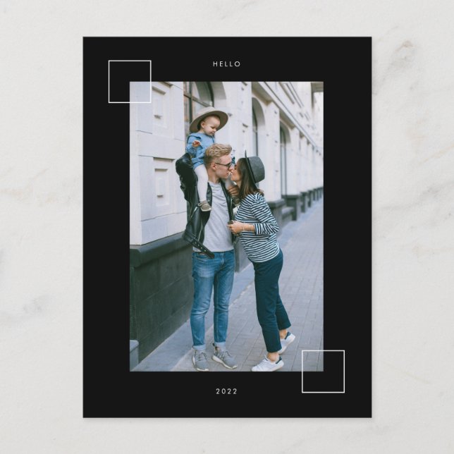 HAPPY NEW YEAR Add Your Family Photo  Postcard (Front)