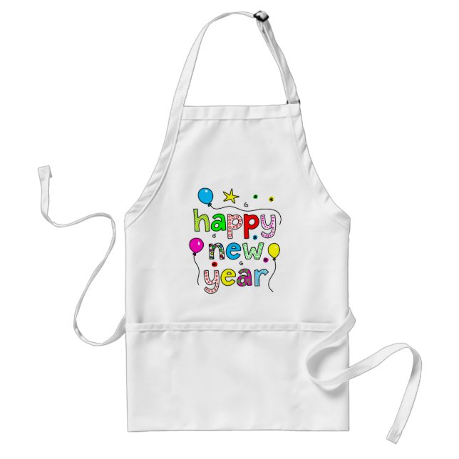 Happy New Year Adult Apron (Front)