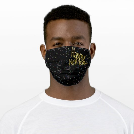 Happy New Year Adult Cloth Face Mask (Worn)