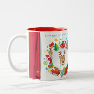 Happy New Year and Christmas Decoration Two-Tone Coffee Mug