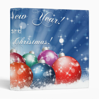 Happy New Year and Merry Christmas baubles 3 Ring Binder
