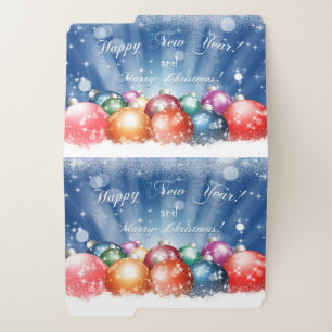 Happy New Year and Merry Christmas baubles File Folder