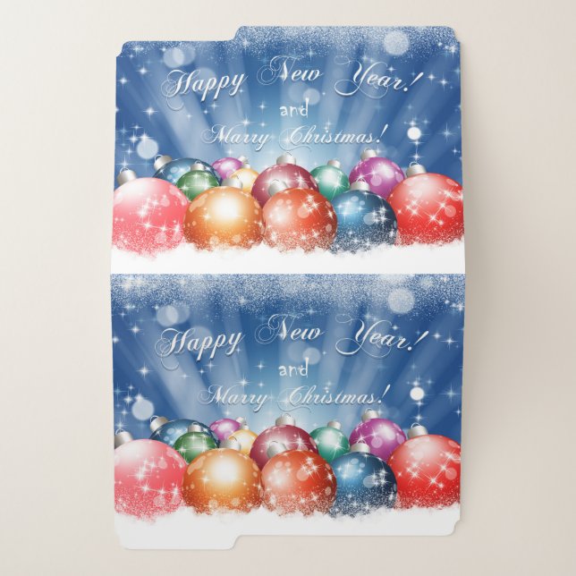 Happy New Year and Merry Christmas baubles File Folder (Outside Left)