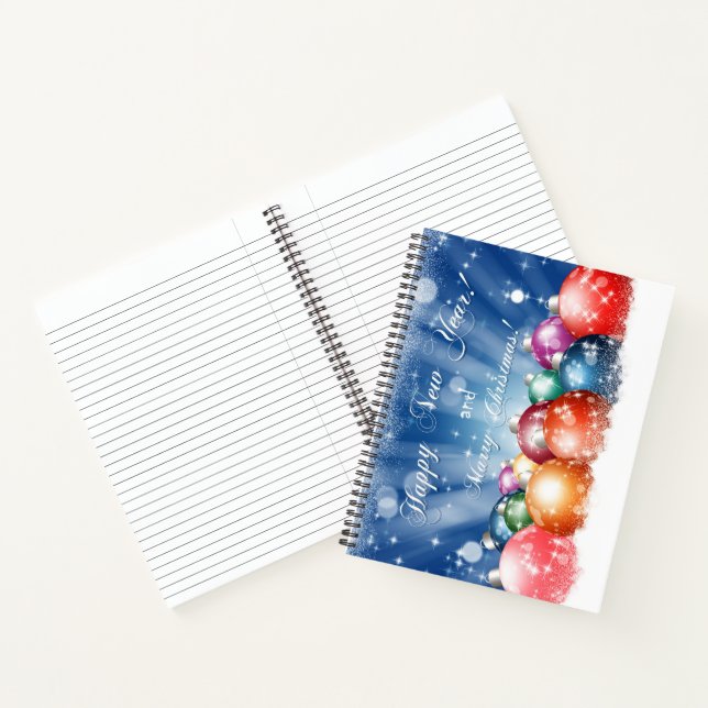 Happy New Year and Merry Christmas baubles Notebook (Inside)