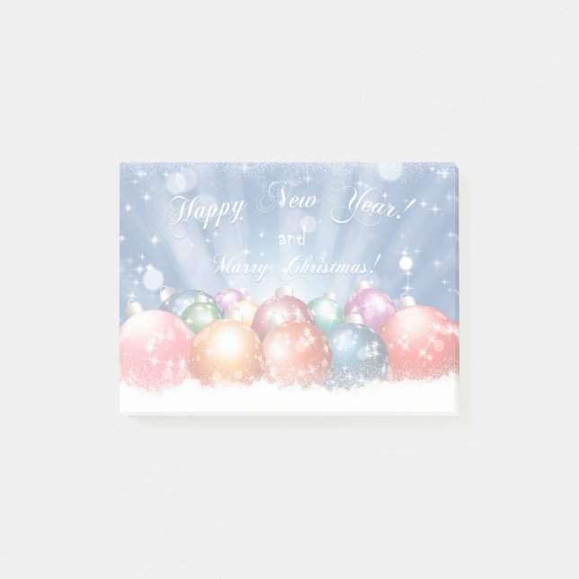 Happy New Year and Merry Christmas baubles Post-it Notes (Front)