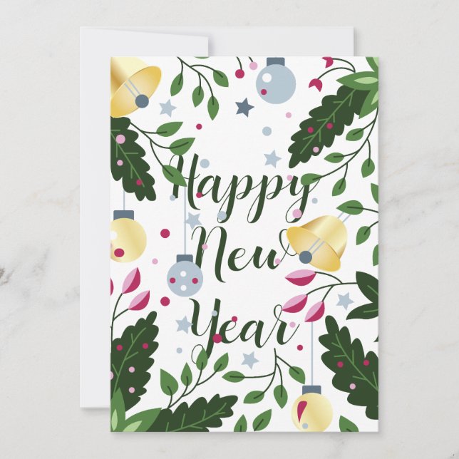 Happy New Year and Merry Christmas Invitation (Front)