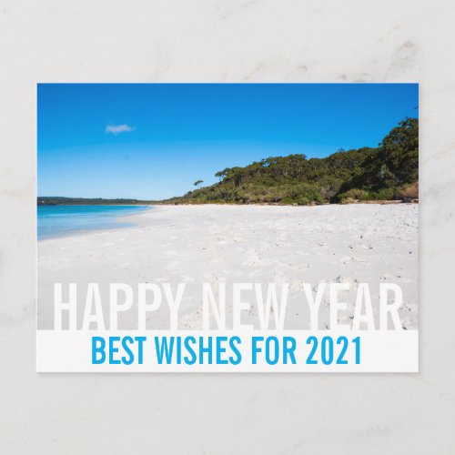 Happy New Year Australia Beach Landscape Paradise Postcard