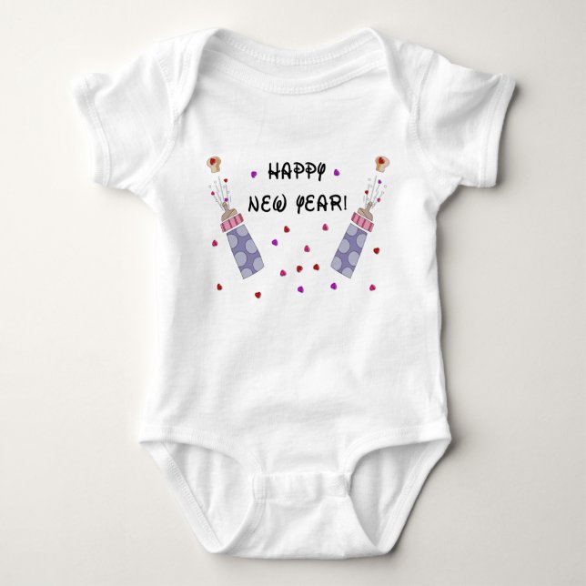 Happy New Year Baby Baby Bodysuit (Front)