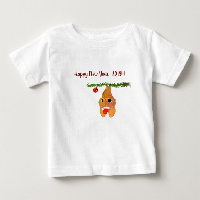 Happy New Year Baby Bat Cute  Shirt (Front)
