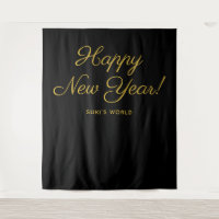 Happy New Year Backdrop Tapestry