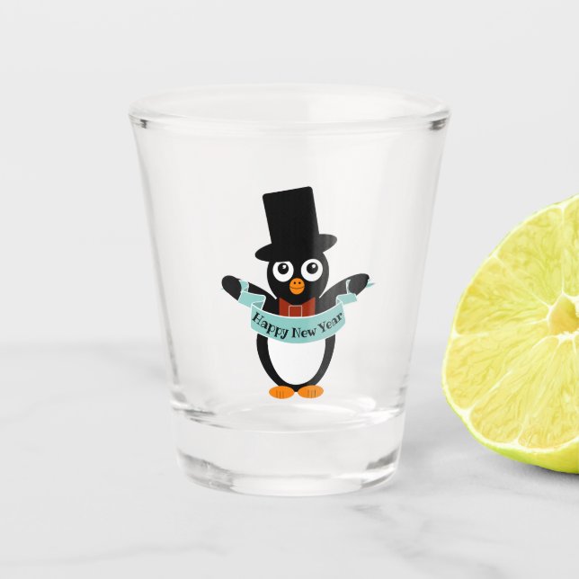 Happy New Year Banner Shot Glass (Front)