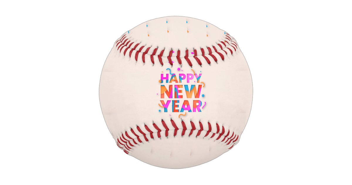 Merry Christmas and Happy New year on green ribbon Baseball, Zazzle