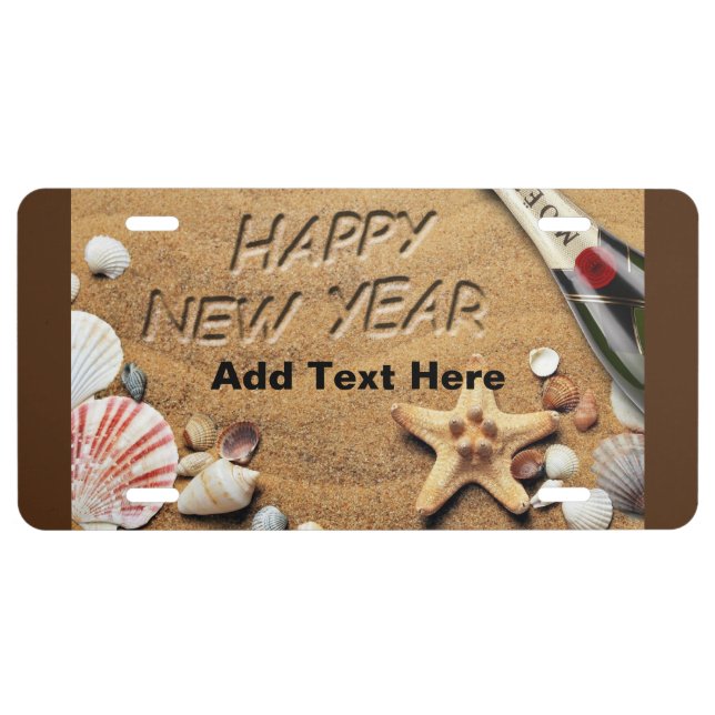 Happy New Year Beach License Plate (Front)