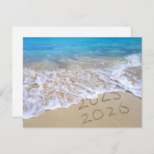 Happy New Year Beach Postcard (Front/Back)