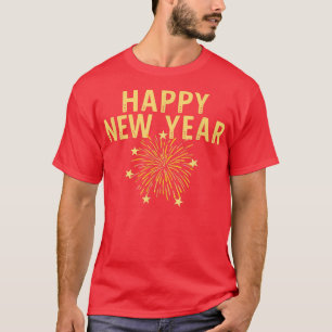 Happy New Year Big Bold Fireworks Celebrate Party  T-Shirt