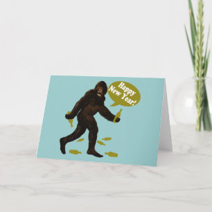 Happy New Year Bigfoot Holiday Card