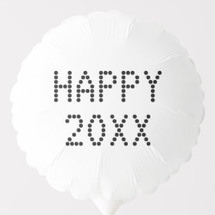 Happy New Year black white custom number modern Balloon