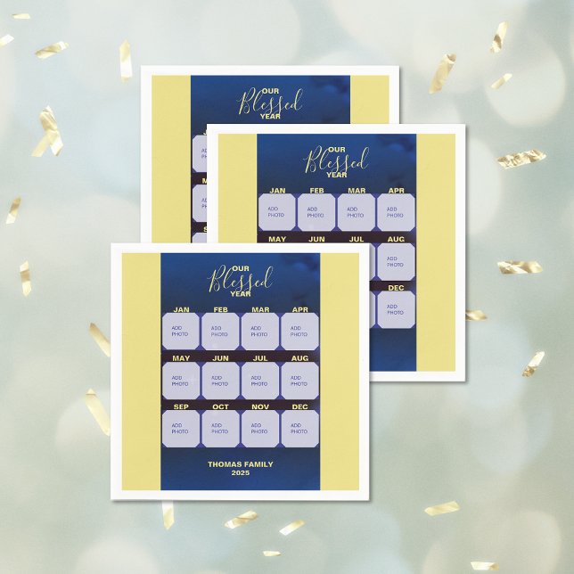 Happy New Year Blessed Year Photo Napkins (Happy New Year Blessed Year Photo Napkins)