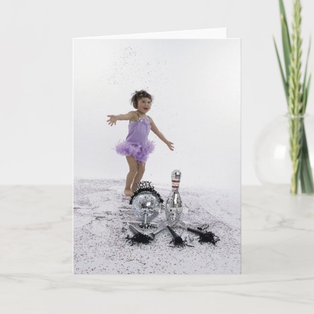 Happy New Year  Bowling Holiday Card (Front)