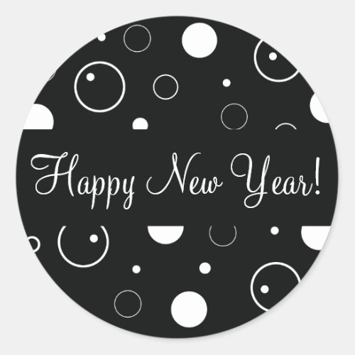 Happy New Year Bubbles Envelope Sticker Seal