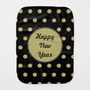 Happy New Year Burp Cloth (Black & Gold)