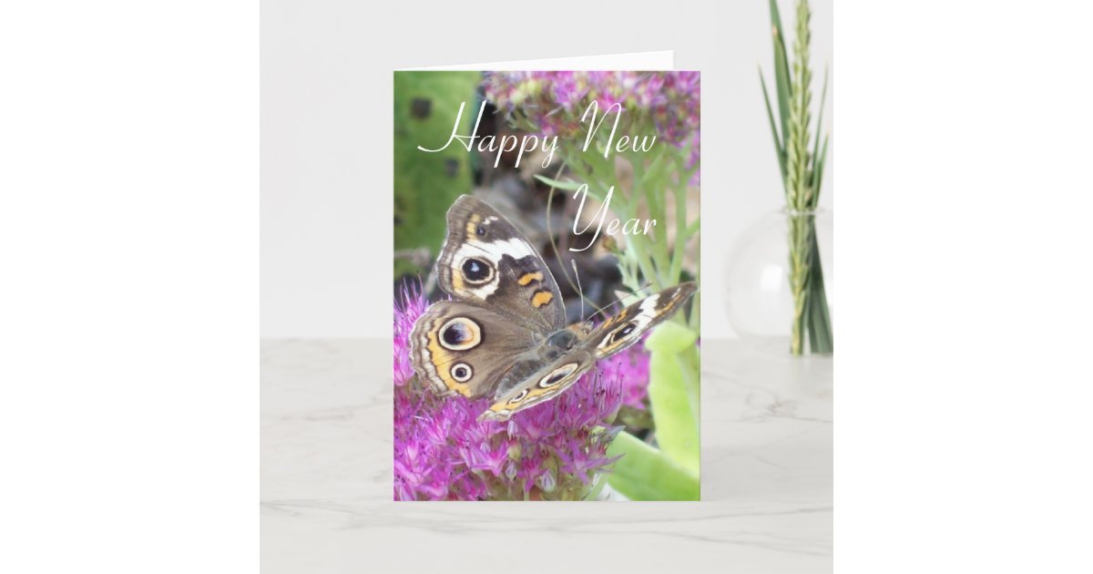 Happy New Year/ Butterfly Rev 21:5 Holiday Card | Zazzle.com